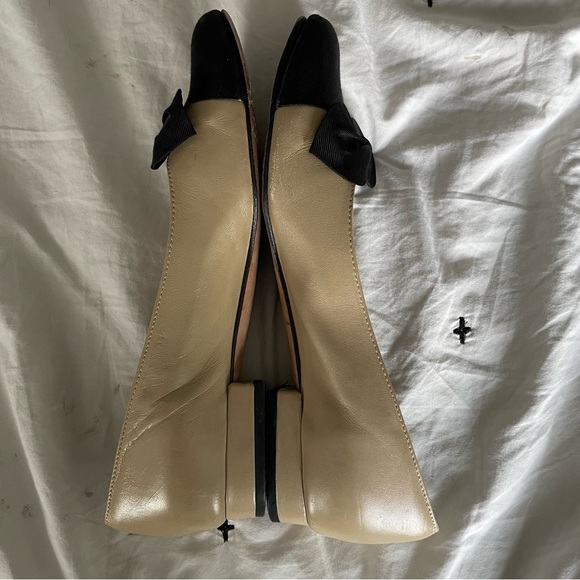 VANELi Favor Slip-on Flats Tan and black Bow Coquette Leather Sz 8 NARROW - Picture 5 of 9